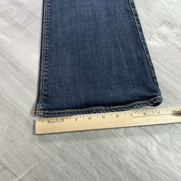 American Eagle Artist Jeans Womens 12 Tall Blue Stretch Flare Bootcut Denim - Picture 14 of 15